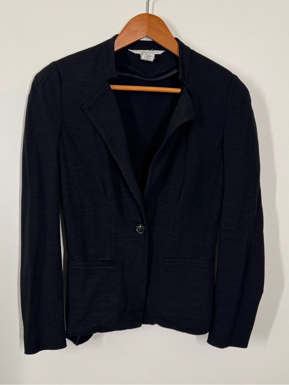 Diane Von Furstenberg Black Single-Button Blazer